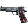 Colt Series 70 Gustave Young 45 Auto (ACP) 5in Black/Rosewood Engraved Pistol - 8+1 Rounds - Black