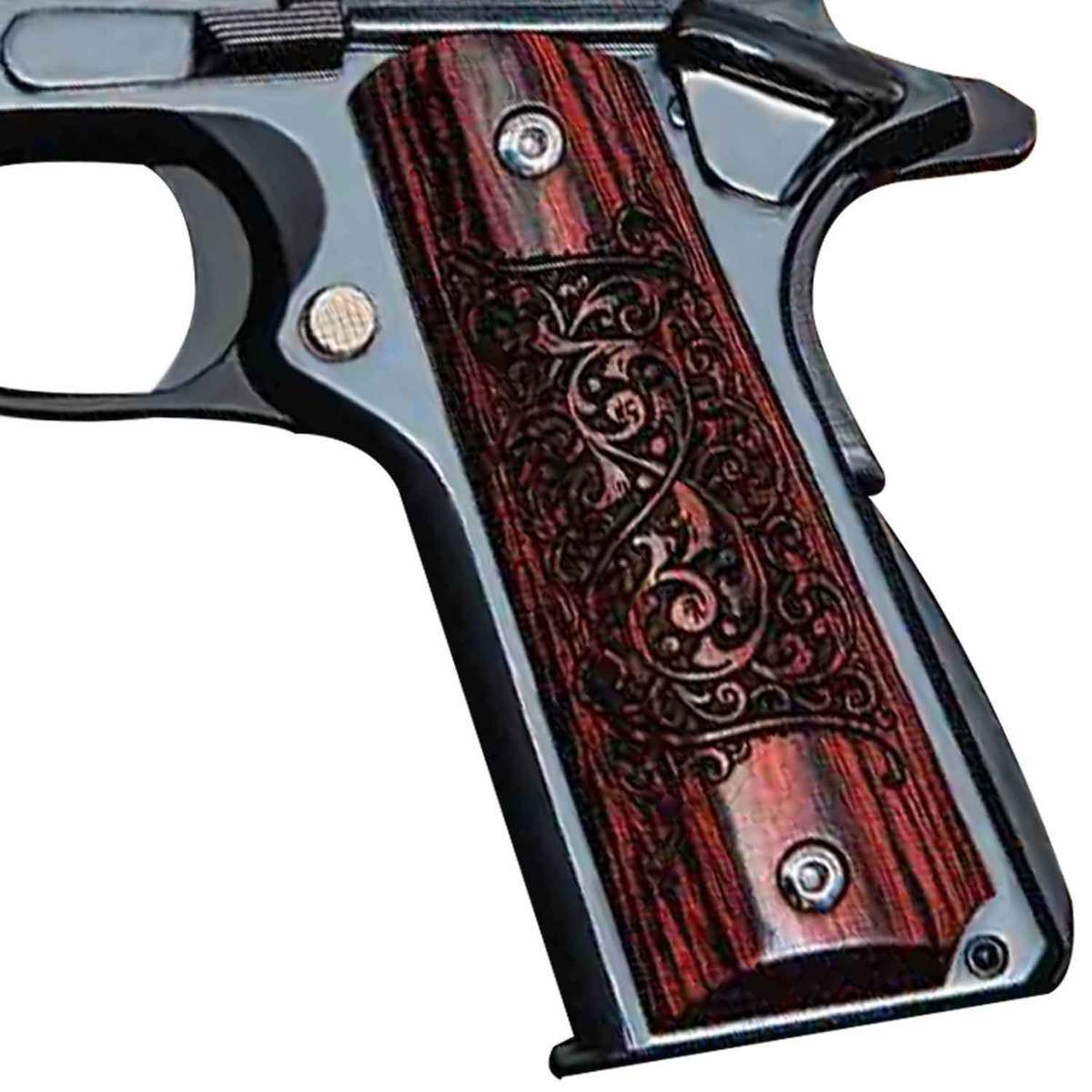 Colt Series 70 Gustave Young 45 Auto (ACP) 5in Black/Rosewood Engraved Pistol - 8+1 Rounds - Black/Silver/Wood Colt Series 70 Gustave Young 45 Auto (ACP) 5in Black/Rosewood Engraved Pistol - 8+1 Rounds - Black/Silver/Wood