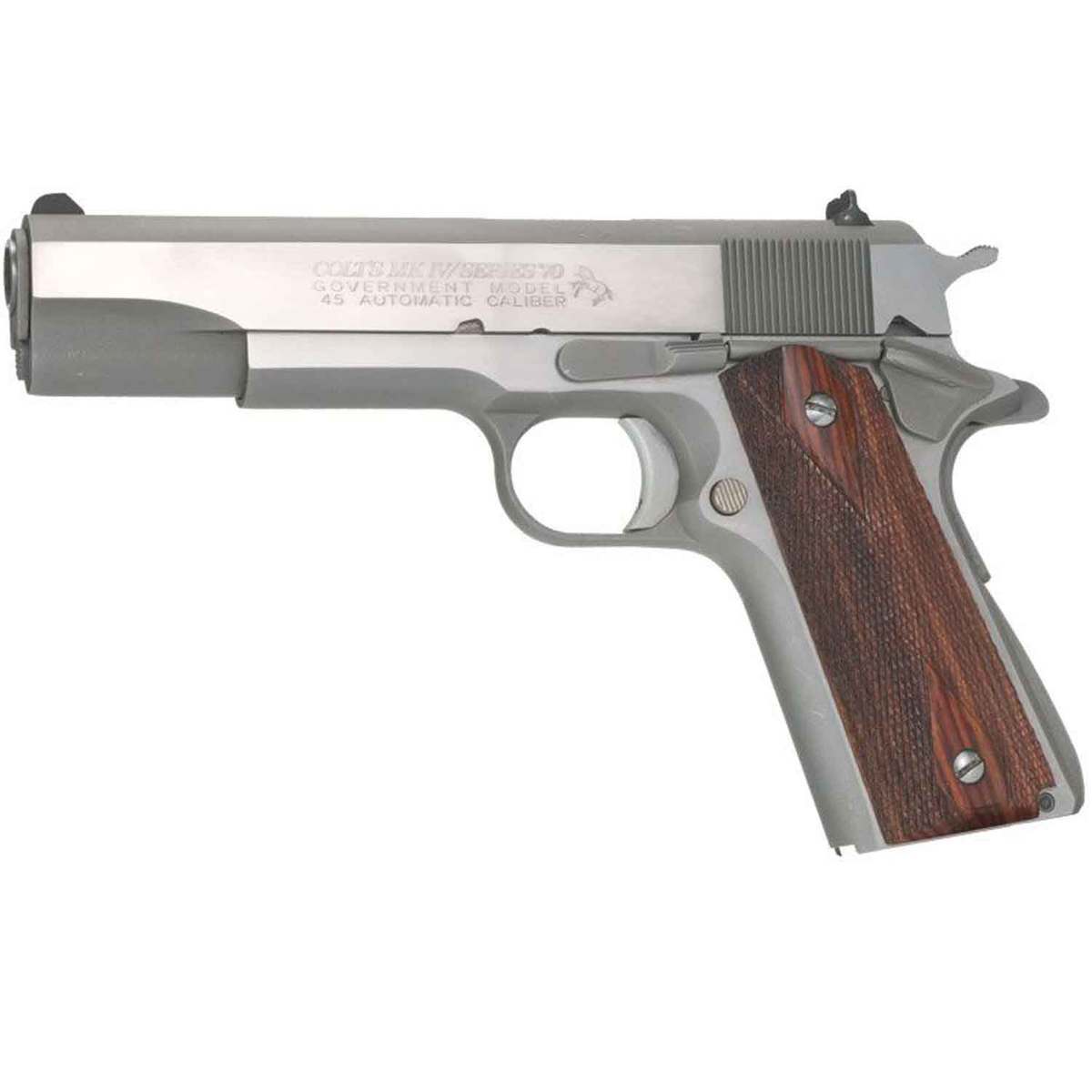 Colt Series 70 45 Auto (ACP) 5in Brushed Stainless Pistol - 7+1 Rounds Colt Series 70 45 Auto (ACP) 5in Brushed Stainless Pistol - 7+1 Rounds