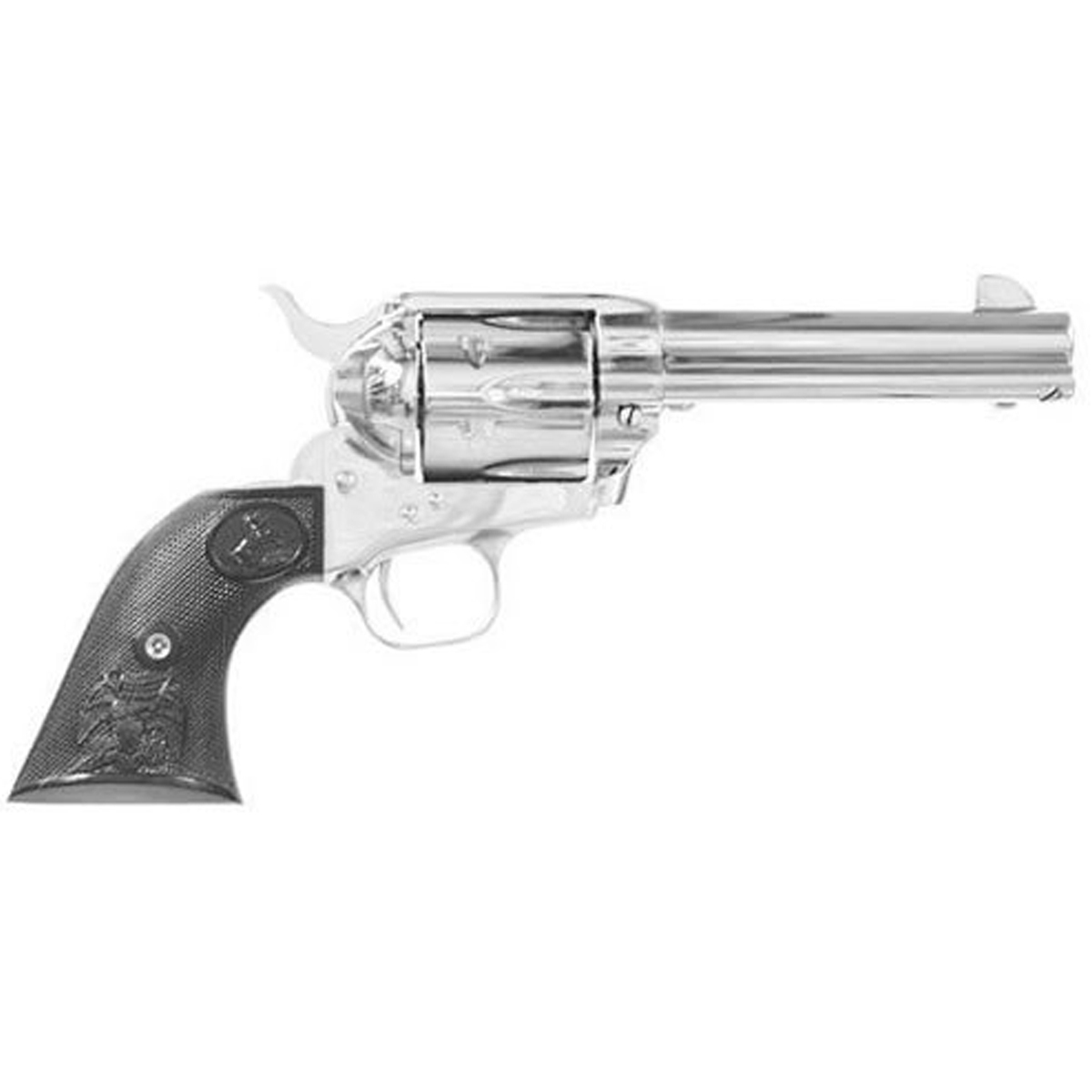 Colt Single Action Army Peacemaker 45 (Long) Colt 4.75in Nickel Revolver - 6 Rounds Colt Single Action Army Peacemaker 45 (Long) Colt 4.75in Nickel Revolver - 6 Rounds