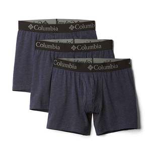 Columbia Men's Performance Stretch 3 Pack Boxer Briefs - Navy Stripe - S