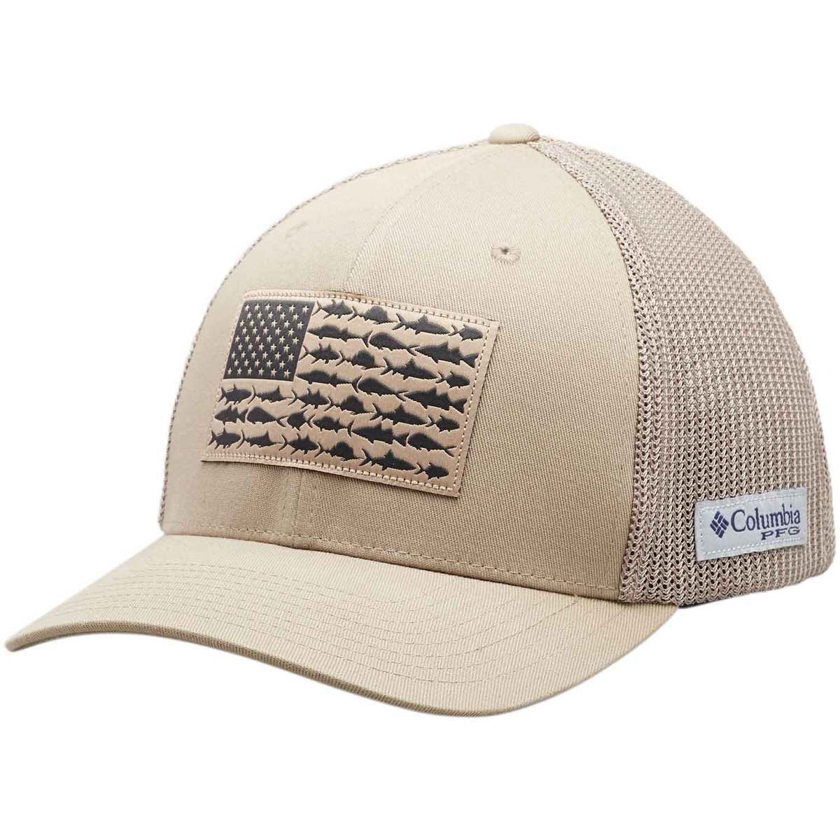 Columbia PFG Mesh Fish Flag Ball Cap - Tusk - S/M