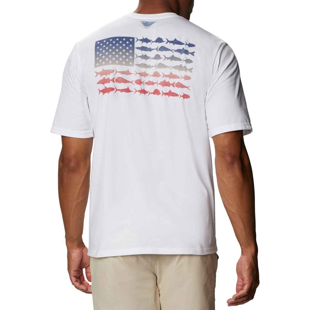 Columbia Men's PFG Fish Flag Short Sleeve Shirt - White - L - White L ...