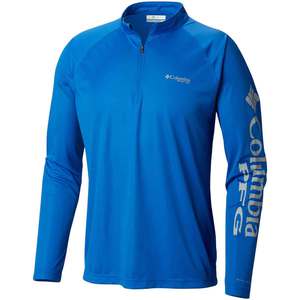 Columbia Men's PFG Terminal Tackle 1/4 Zip Long Sleeve Shirt - Vivid Blue - XL