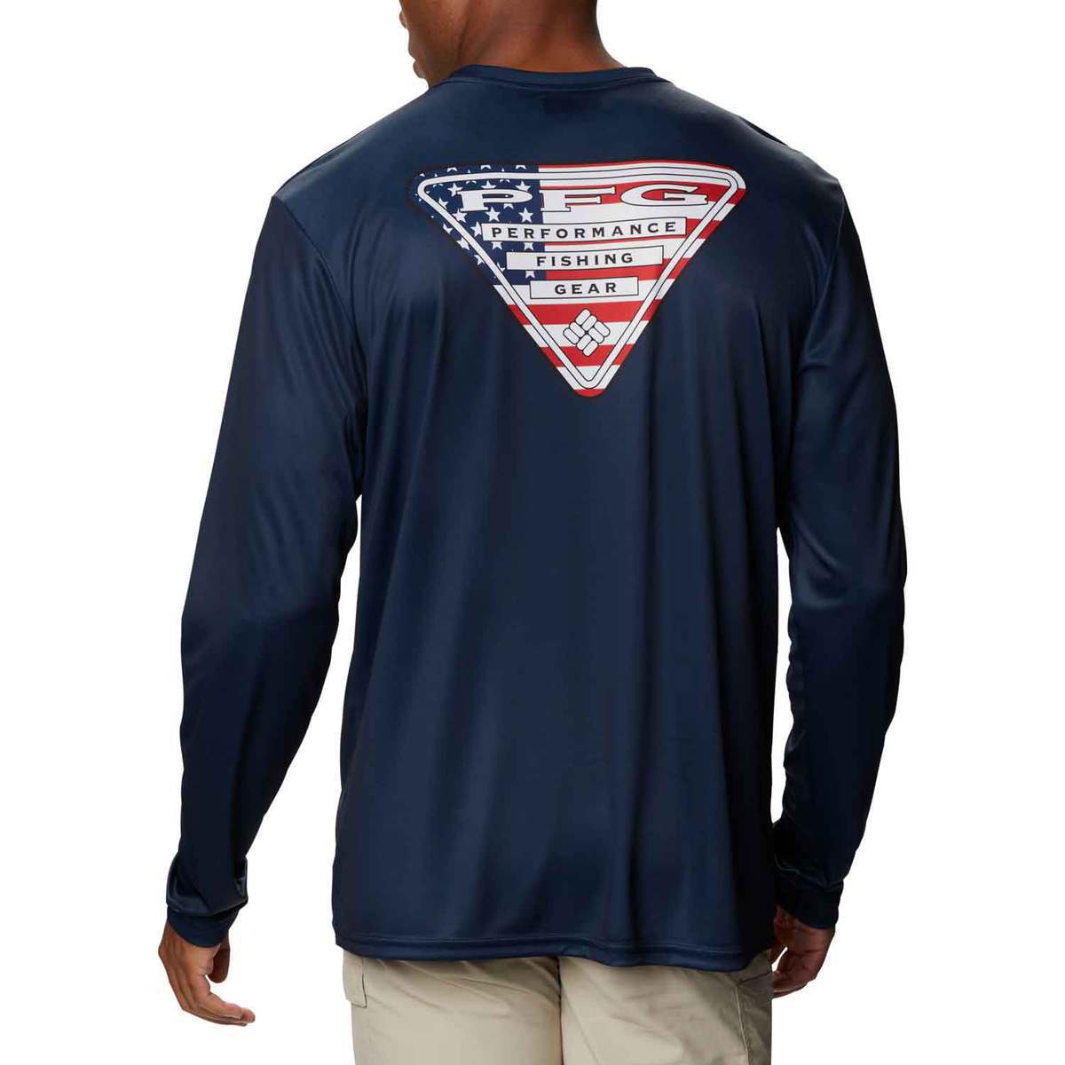 Columbia Men's PFG Terminal Tackle Country Triangle Long Sleeve Shirt Columbia Men's PFG Terminal Tackle Country Triangle Long Sleeve Shirt