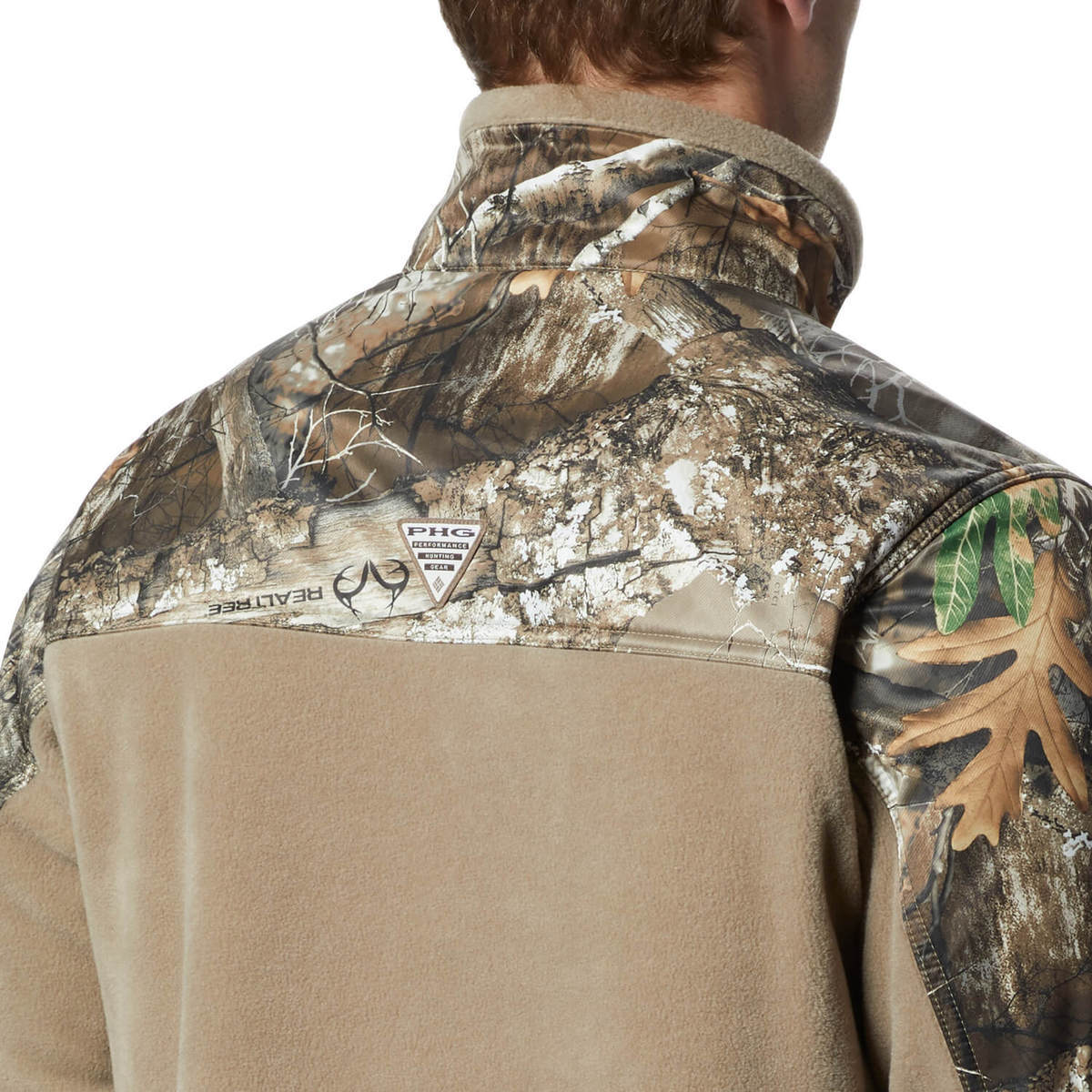 Columbia Men's PHG Fleece Camo Overlay Casual Jacket - Flax - L - Flax L Columbia Men's PHG Fleece Camo Overlay Casual Jacket - Flax - L - Flax L