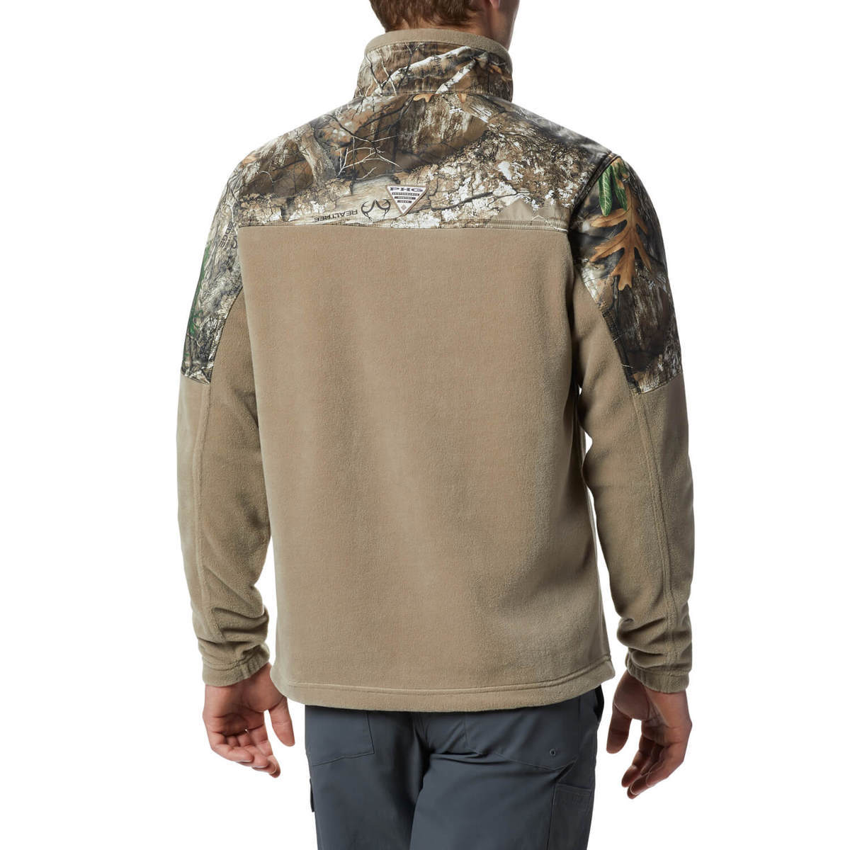 Columbia Men's PHG Fleece Camo Overlay Casual Jacket - Flax - L - Flax L Columbia Men's PHG Fleece Camo Overlay Casual Jacket - Flax - L - Flax L