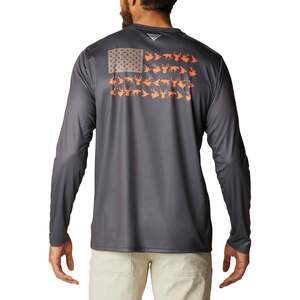 Columbia Men's PHG Terminal Shot Game Flag Long Sleeve Shirt - Dark Moss - XL