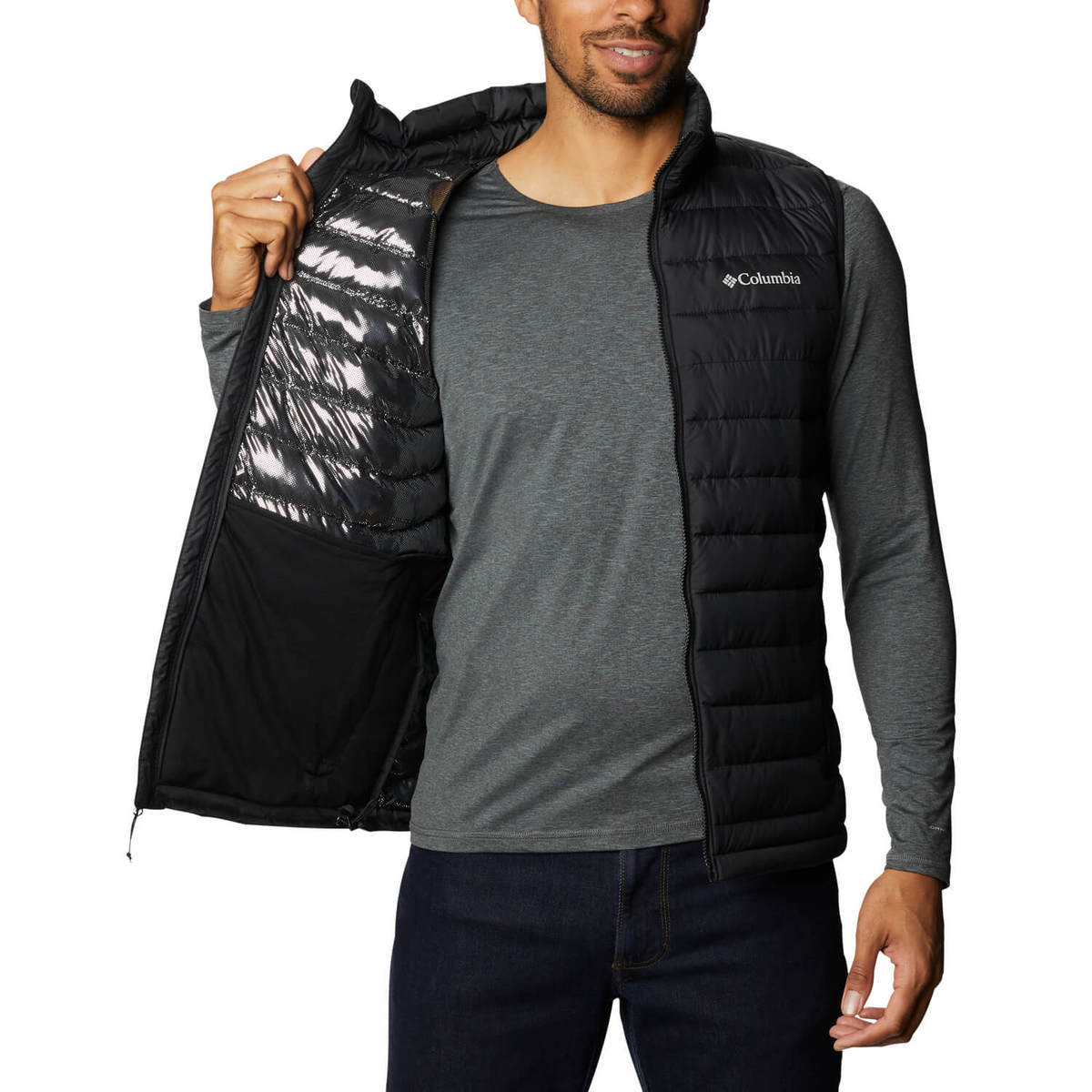 Columbia Men's Powder Lite Insulated Winter Vest - Black - M - Black M Columbia Men's Powder Lite Insulated Winter Vest - Black - M - Black M