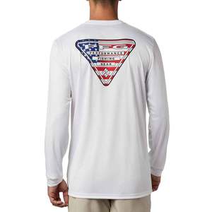 Columbia Men's Terminal Tackle Country Triangle Long Sleeve Shirt - White - XL