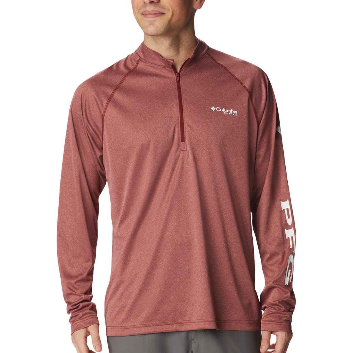 Columbia Men's Terminal Tackle Heather Quarter Zip Long Sleeve