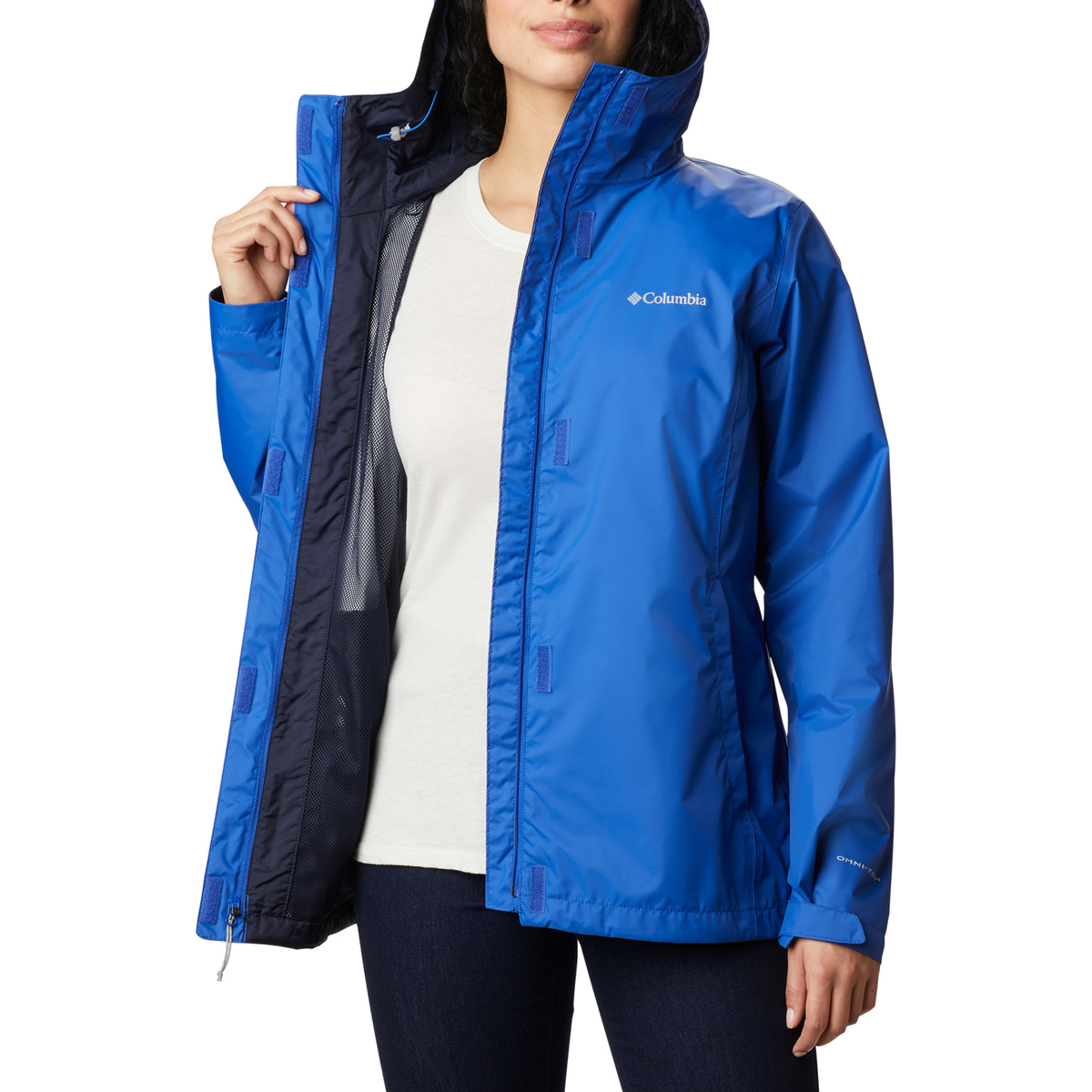 Columbia Women's Arcadia II Omni-Tech Waterproof Packable Rain Jacket - Blue - S - Blue S Columbia Women's Arcadia II Omni-Tech Waterproof Packable Rain Jacket - Blue - S - Blue S