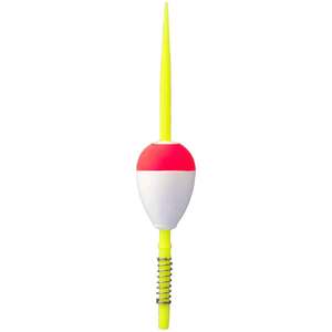 Comal Tackle Spring Stick Pear Float - Fluorescent Red/White, 1-1/2in
