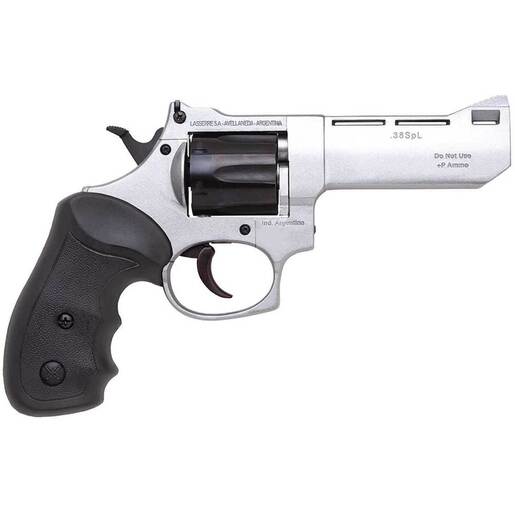 Comanche II-A 38 Special 4in Satin Nickel/Black Revolver - 6 Rounds - Fullsize - Comanche