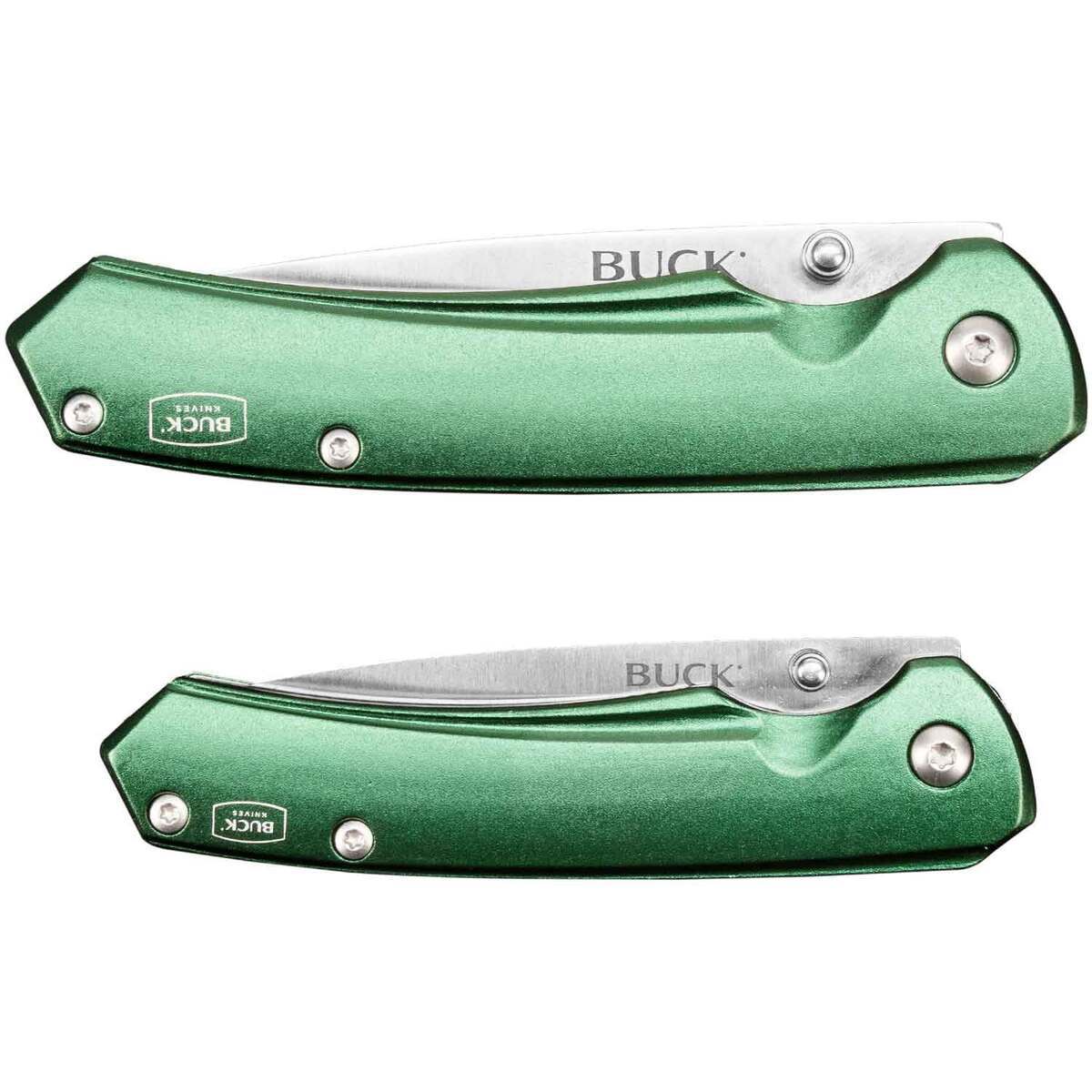 Buck Knives 128 and 129 Folding Knife Combo Collector's Tin - Green Buck Knives 128 and 129 Folding Knife Combo Collector's Tin - Green