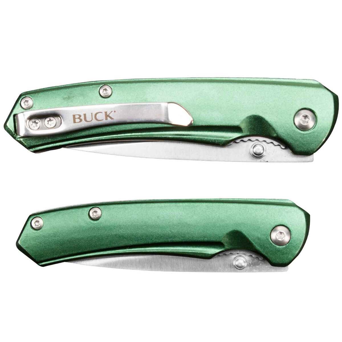 Buck Knives 128 and 129 Folding Knife Combo Collector's Tin - Green Buck Knives 128 and 129 Folding Knife Combo Collector's Tin - Green