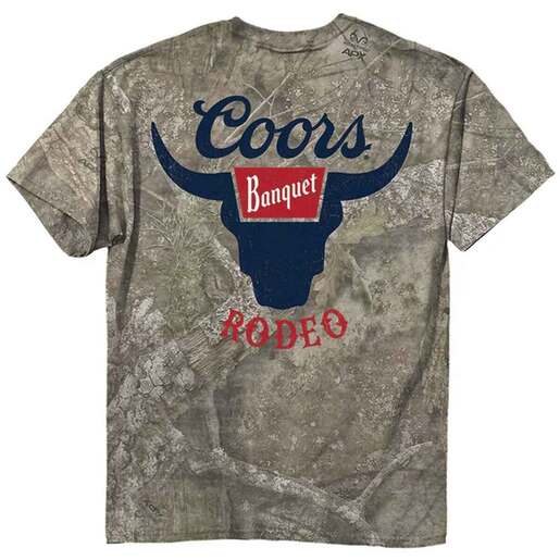 Coors Men's Realtree APX Camo Rodeo Short Sleeve Casual Shirt - Realtree APX M