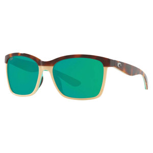 Costa Anaa Polarized Sunglasses - Shiny Retro Tort/Cream/Mint/Green Mirror