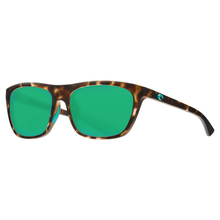 Costa Cheeca Sunglasses - Matte Shadow Tortoise - Green Mirror Polarized 580G - Adult Costa Cheeca Sunglasses - Matte Shadow Tortoise - Green Mirror Polarized 580G - Adult