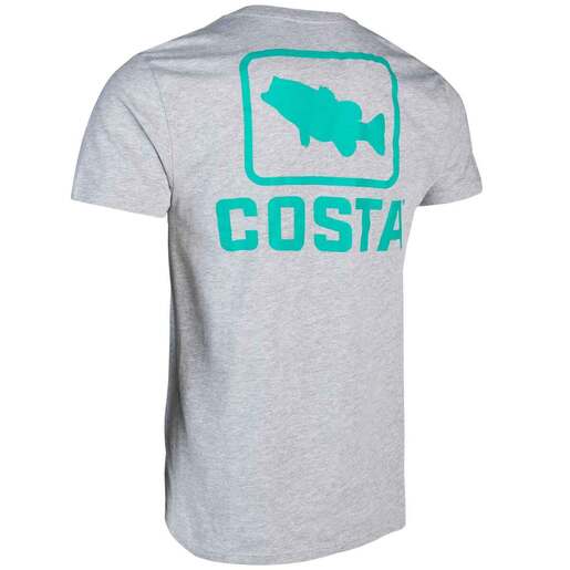 Costa Men's Emblem Bass Short-Sleeve Casual Shirt - Heather Gray XL - Costa