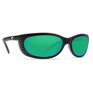 Costa Fathom Sunglasses - Matte Black/Green Mirror