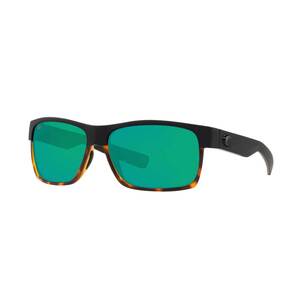 Costa Half Moon Polarized Sunglasses - Black Tortoise/Green