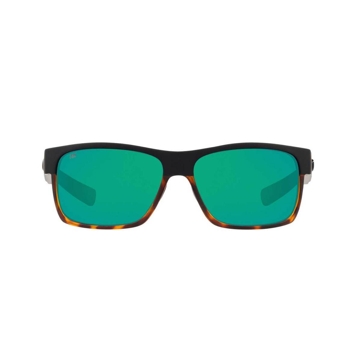 Costa Half Moon Polarized Sunglasses - Black Tortoise/Green - Adult Costa Half Moon Polarized Sunglasses - Black Tortoise/Green - Adult