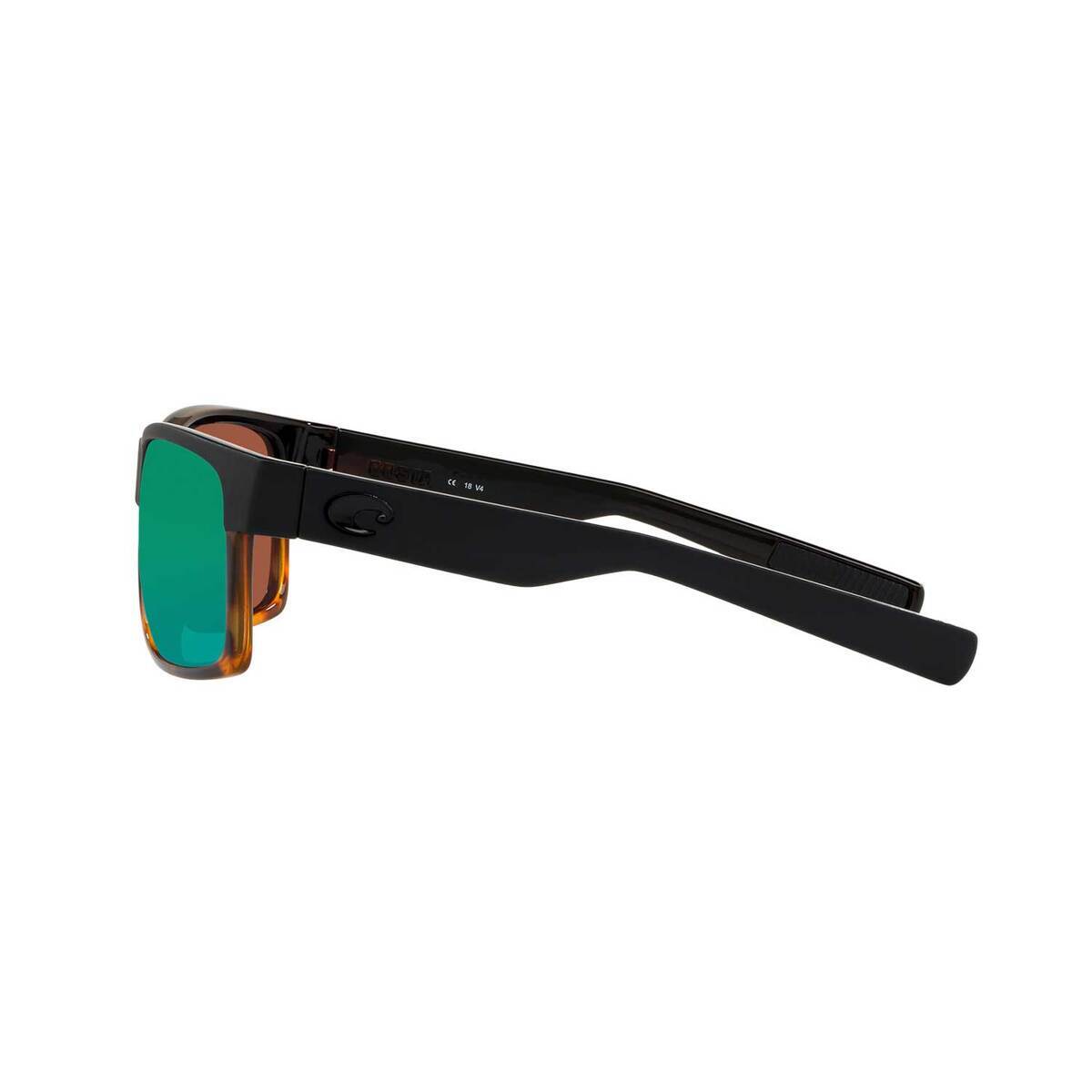 Costa Half Moon Polarized Sunglasses - Black Tortoise/Green - Adult Costa Half Moon Polarized Sunglasses - Black Tortoise/Green - Adult