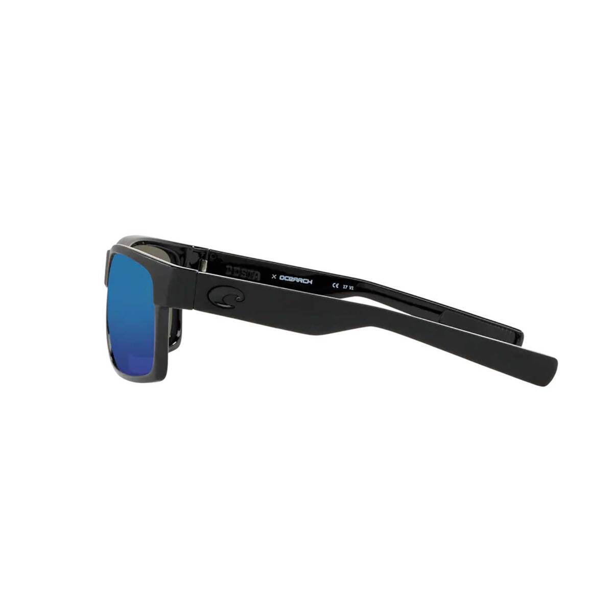 Costa Half Moon Polarized Sunglasses - Shiny Black/Blue - Adult Costa Half Moon Polarized Sunglasses - Shiny Black/Blue - Adult