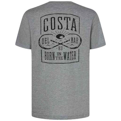 Costa Men's Fury Blend Short-Sleeve Casual Shirt - Heather Grey L - Costa