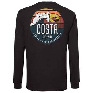 Costa Men's Kanto Long Sleeve Casual Shirt - Black - XXL
