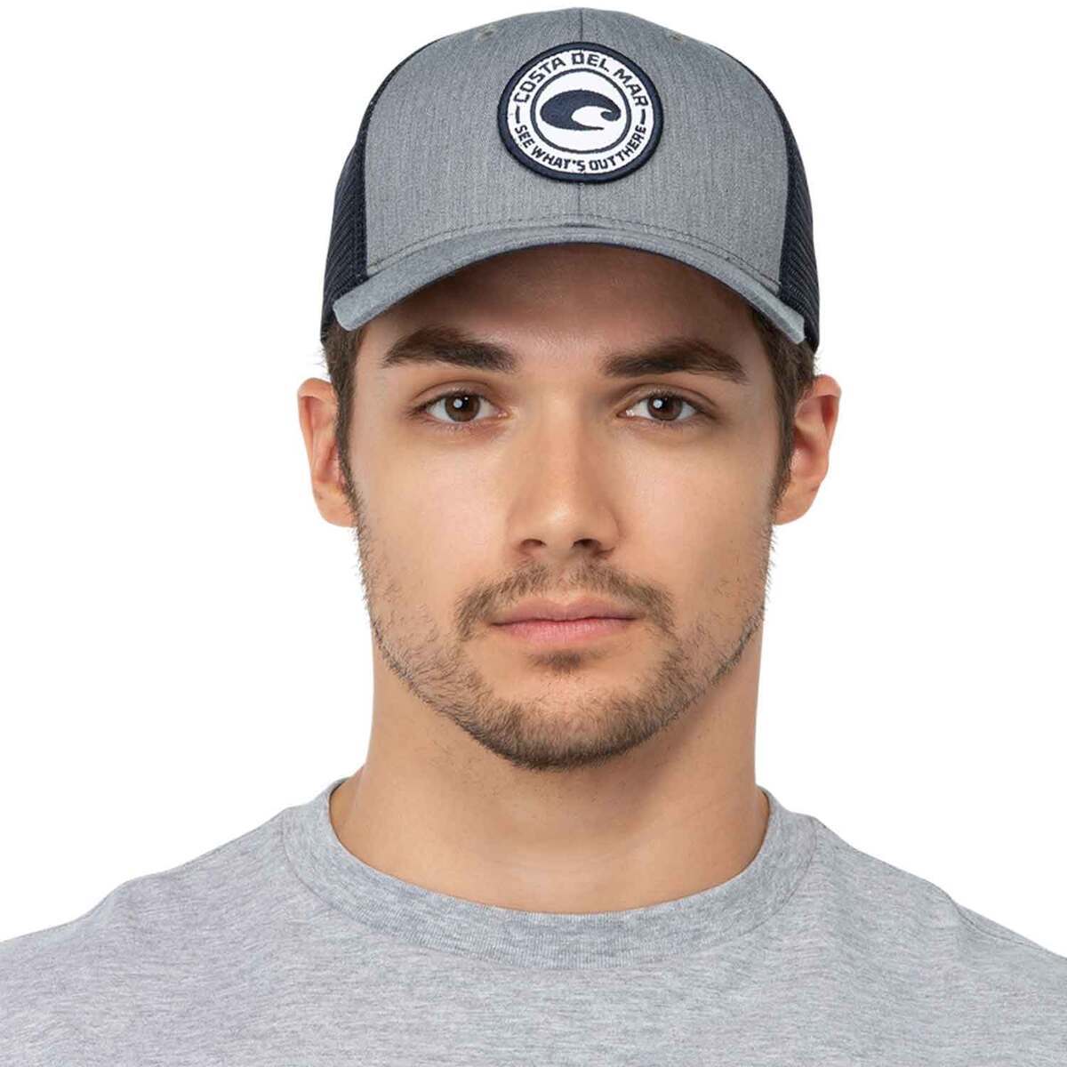Costa Men's Medallion Trucker Hat - Gray - Gray One Size Fits Most
