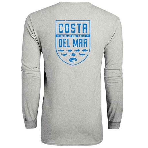 Costa Men's Species Shield Long Sleeve Casual Shirt - Heather Grey XXL - Costa