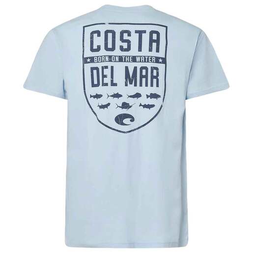 Costa Men's Species Shield Short-Sleeve Casual Shirt - Light Blue XXL - Costa