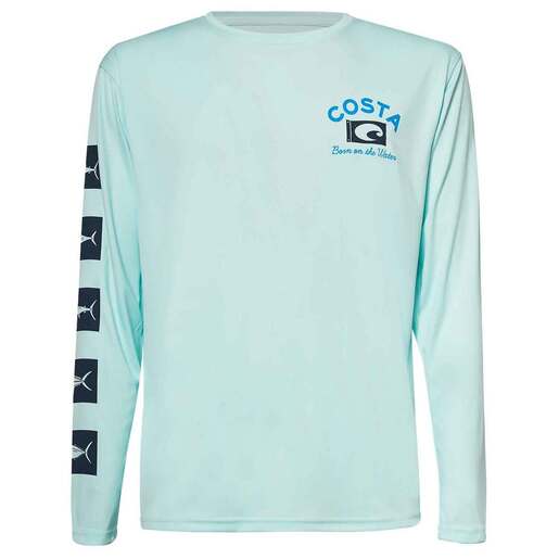 Costa Men's Tech Banner Long Sleeve Fishing Shirt - Grey L - Costa