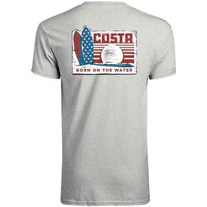 Costa Men's Woodcut Surfing Short Sleeve Casual Shirt