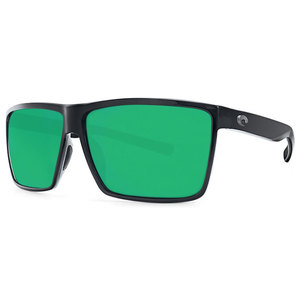 Costa Rincon Polarized Sunglasses - Shiny Black/Green Mirror