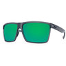 Costa Rincon Polarized Sunglasses - Smoke Crystal/Green Mirror