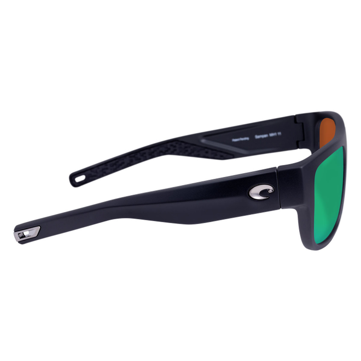 Costa Sampan Polarized Sunglasses - Matte Black/Green - Adult Costa Sampan Polarized Sunglasses - Matte Black/Green - Adult