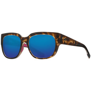 Costa Waterwoman Polarized Sunglasses - Matte Shadow Tortoise/Blue Mirror
