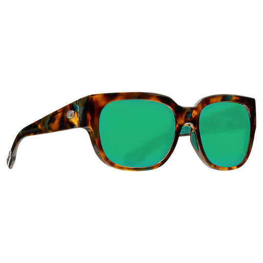 Costa Del Mar Costa Waterwoman Shiny Palm Tortoise Frame Sunglasses w/Green Mirror 580G Lenses 06S9019-90191555 - Costa Del Mar