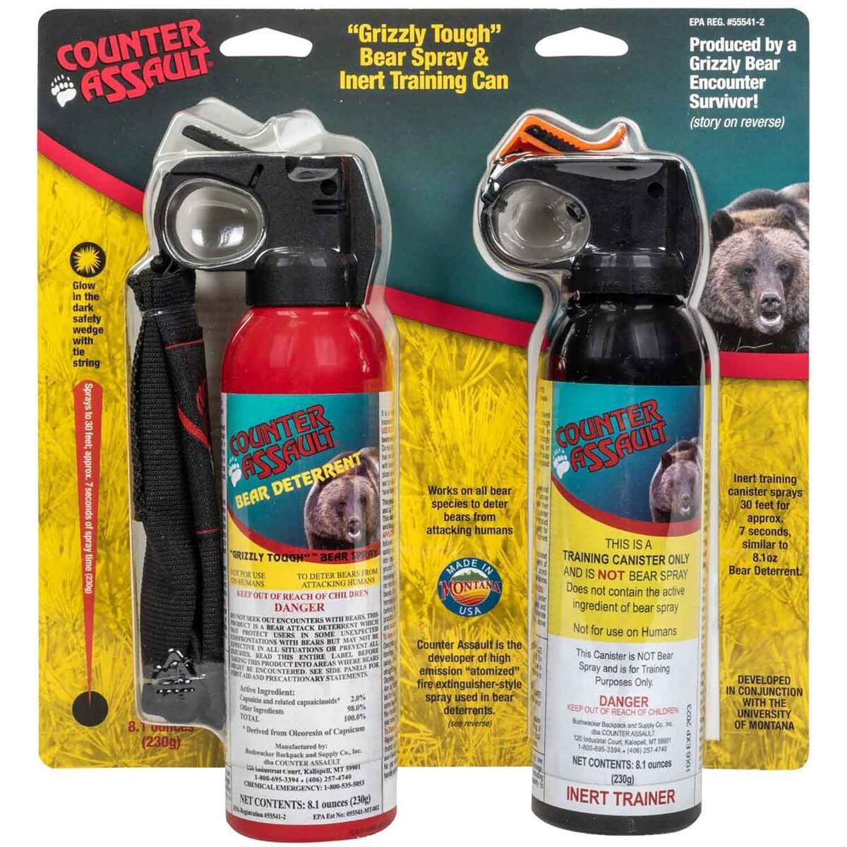 Counter Assault 8.1oz Bear Deterrent w/Belt Holster & Inert Training Canister - Red/Black 8.1oz Counter Assault 8.1oz Bear Deterrent w/Belt Holster & Inert Training Canister - Red/Black 8.1oz