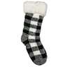 Cozy Hub Women's Plaid Sherpa Casual Mid Calf Socks - Black/White - M - Black/White M