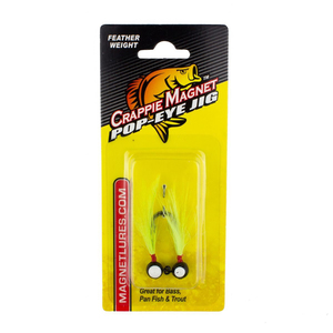 Leland Lures Crappie Magnet Pop-Eye Jigs - Chartreuse, 1/16oz