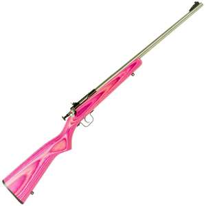 Crickett Pink Laminate Stock Stainless Compact Rifle - 22 Long Rifle