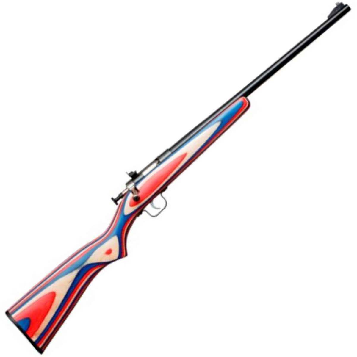 Crickett Red, White, & Blue Laminate Stock Blued Compact Rifle - 22 Long Rifle - Red Crickett Red, White, & Blue Laminate Stock Blued Compact Rifle - 22 Long Rifle - Red