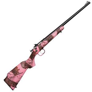 Crickett Synthetic Stock Compact Mossy Oak Break-Up Pink Camo/Blued Bolt Action Rifle -