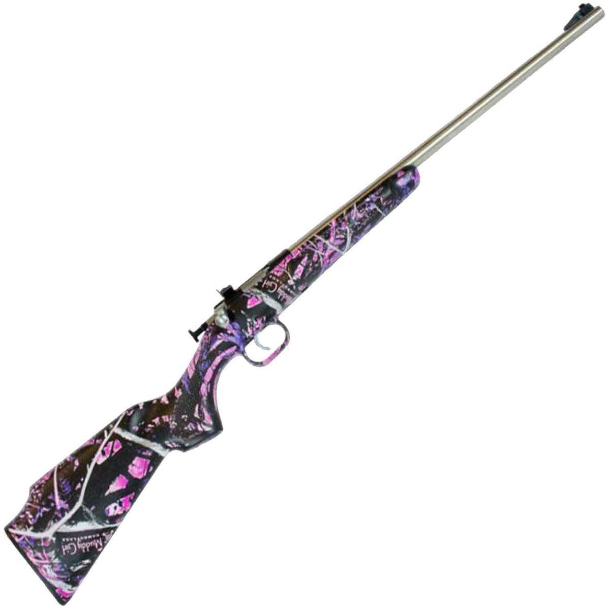 Crickett Synthetic Stock Compact Muddy Girl Camo/Stainless Steel Bolt Action Rifle - 22 Long Rifle - 16.1in Crickett Synthetic Stock Compact Muddy Girl Camo/Stainless Steel Bolt Action Rifle - 22 Long Rifle - 16.1in