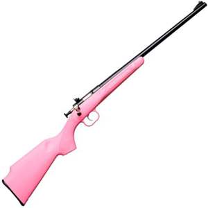 Crickett Synthetic Stock Compact Pink/Blued Bolt Action Rifle - 22 Long Rifle - 16.1in