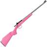 Crickett Synthetic Stock Compact Pink/Stainless Steel Bolt Action Rifle - 22 Long Rifle - 16.1in